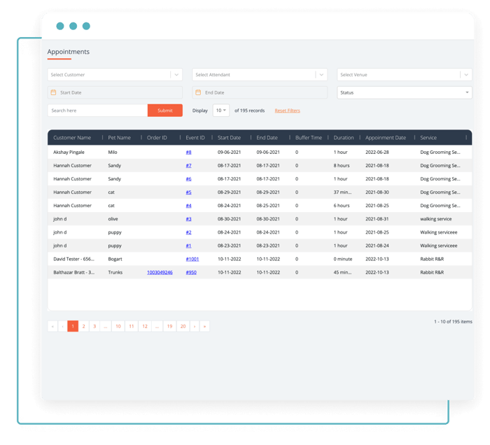 Appointments Dashboard