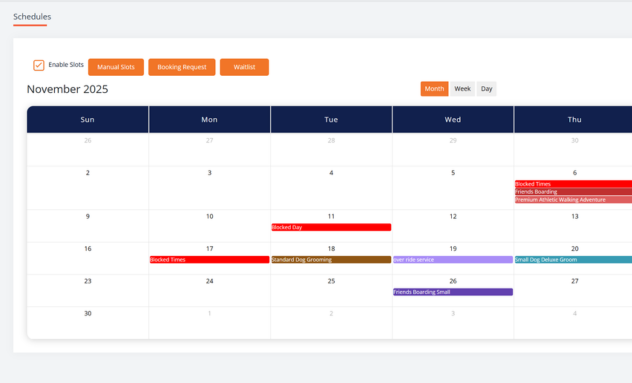 eTailPet Grooming Schedule