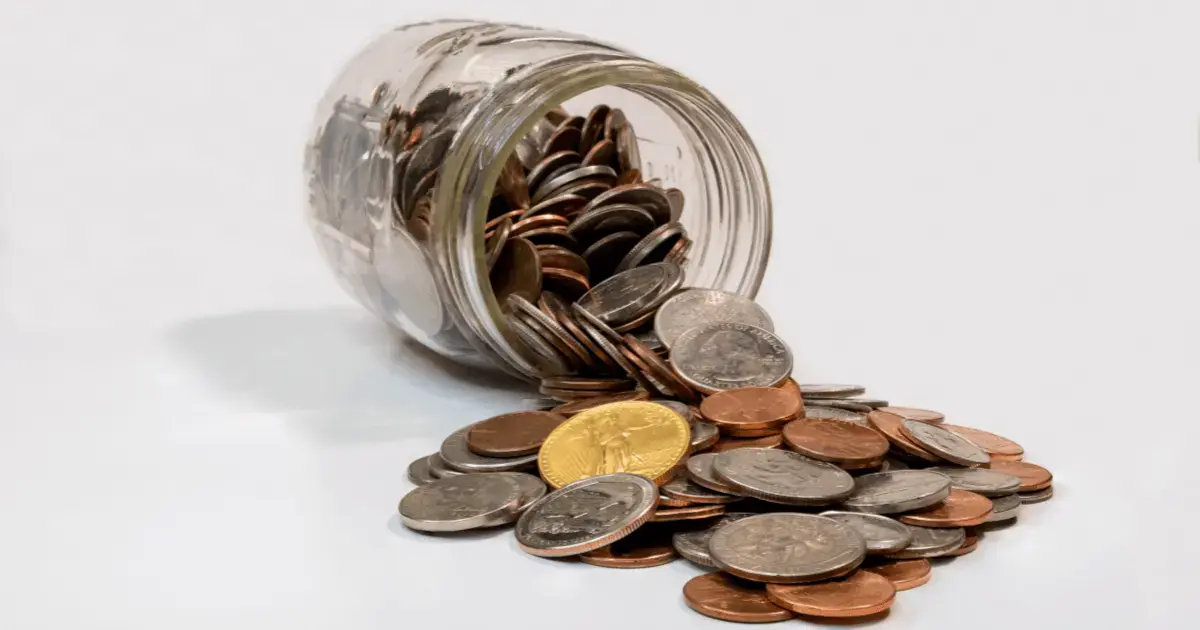 A jar of spare change